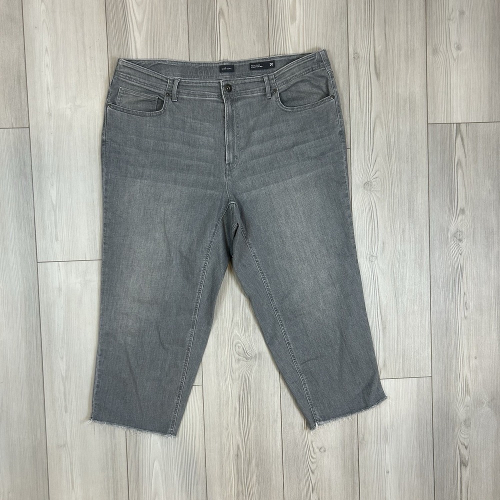J. Jill‎ Denim Size 20 High-Rise Straight-Leg Crop Jeans Black Gray Wash